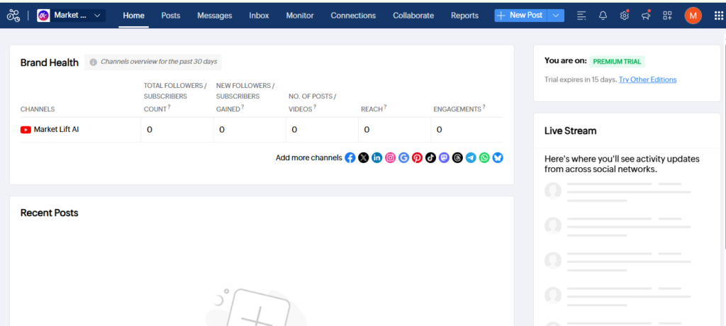 zohosocial screenshot